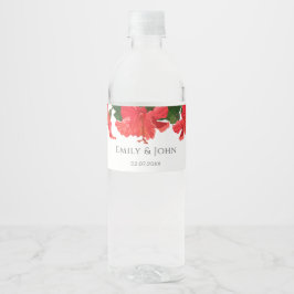 Hibiskus Blume Wasser Flasche Etikett