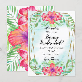 Hibiskus Blume Watercolor Beach Seien Sie meine Br Einladung