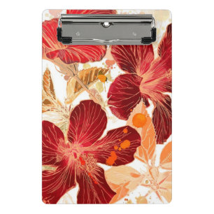 Hibiskus-Blume - Watercolorfarbe 2 Mini Klemmbrett