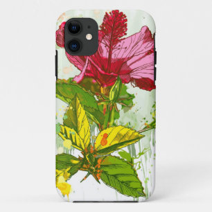 Hibiskus-Blume - Watercolorfarbe Case-Mate iPhone Hülle