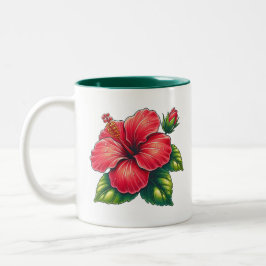 Hibiskus Blume zwei Töne Zweifarbige Tasse