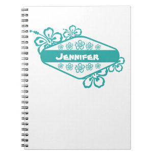 Hibiskus-Blumen-Emblem Notizblock