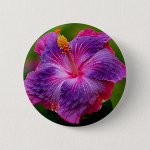 Hibiskus-Blumen-Knopf Button