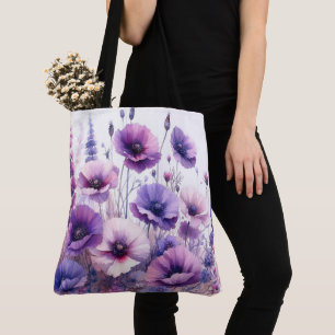 Hibiskus-Blumen-Lila-Blumen-Tasche