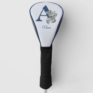 Hibiskus-Blumen-Monogramm Initiale A Personalisier Golf Headcover