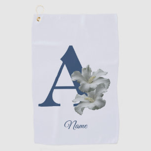 Hibiskus-Blumen-Monogramm Initiale A Personalisier Golfhandtuch