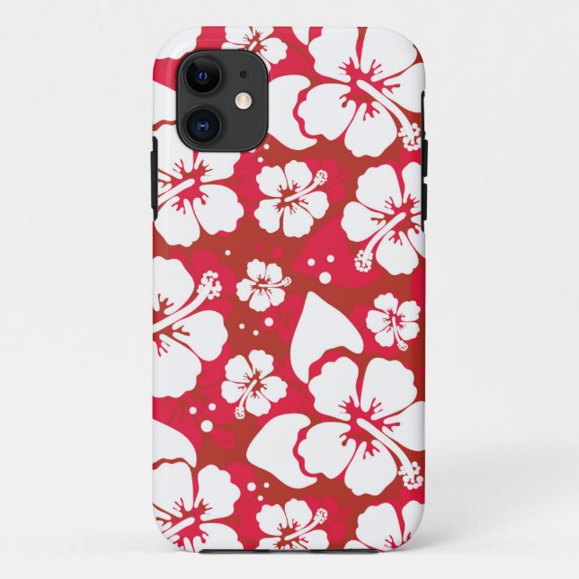 Hibiskus-Blumen-Muster Case-Mate iPhone Hülle (Rückseite)