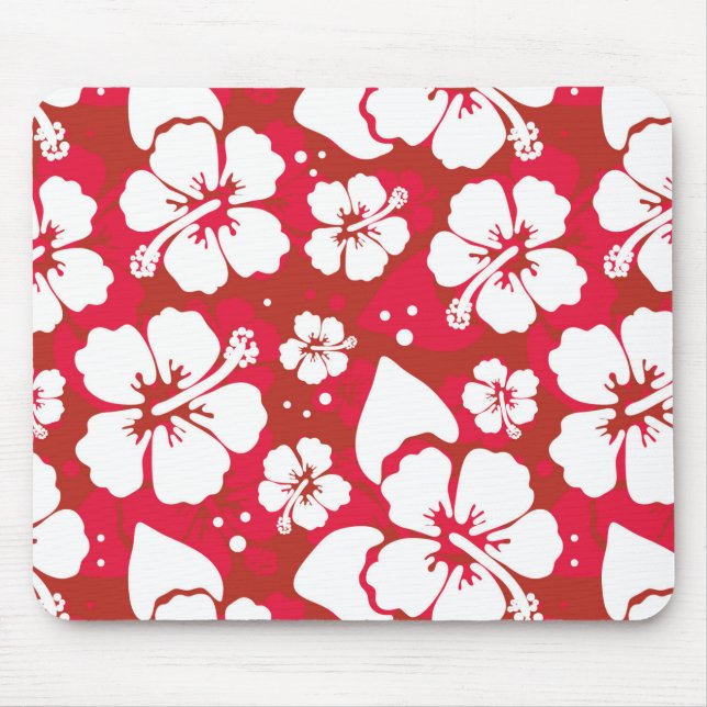 Hibiskus-Blumen-Muster Mousepad (Vorne)