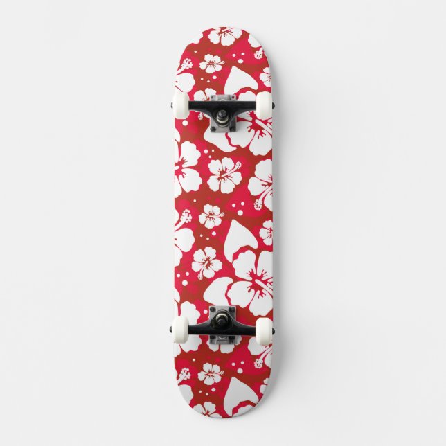 Hibiskus-Blumen-Muster Skateboard (Vorderseite)