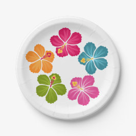 Hibiskus-Blumen Pappteller