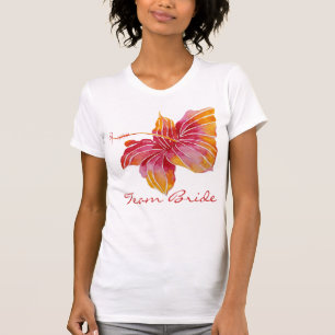 Hibiskus-Blumen-T - Shirt der Team-Braut-
