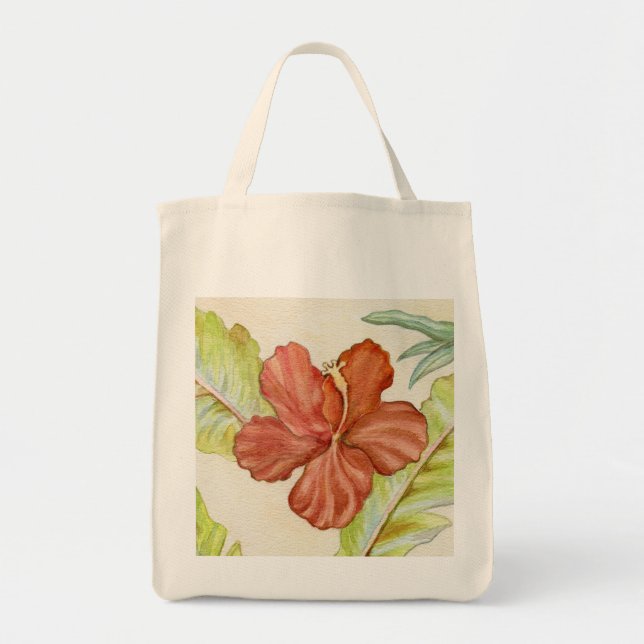 Hibiskus-Blumen-Tasche Tragetasche (Vorne)