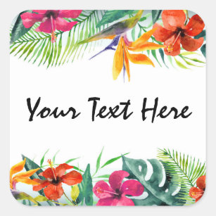 Hibiskus-Blumen-tropisches Paradies-hawaiisches Quadratischer Aufkleber