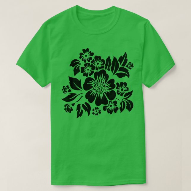 Hibiskus Blumensommer CutOut StencilStyle TShirt (Design vorne)