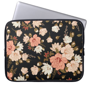 Hibiskus-Blütenmuster: Nahtloses Design Laptopschutzhülle