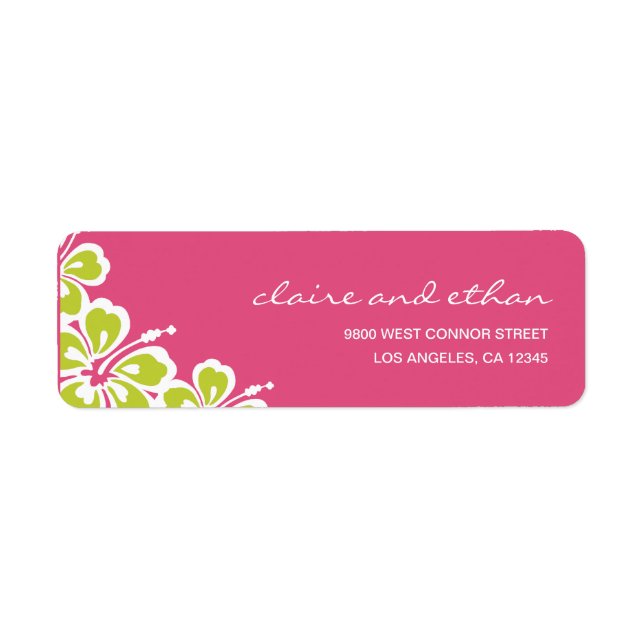 Hibiskus Delight Address Label - Azalea - (Vorne)