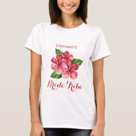 Hibiskus der Braut Tropischer Blumenroter T-Shirt