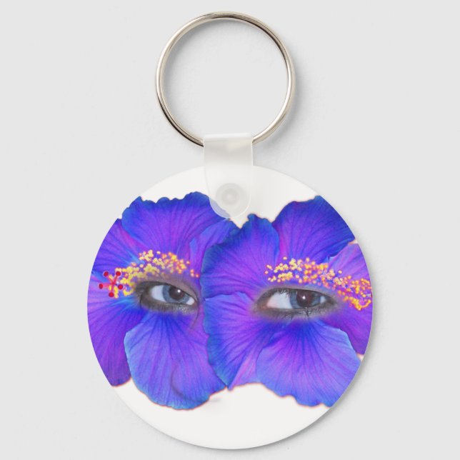 Hibiskus Eyes - Blue Schlüsselanhänger (Vorderseite)