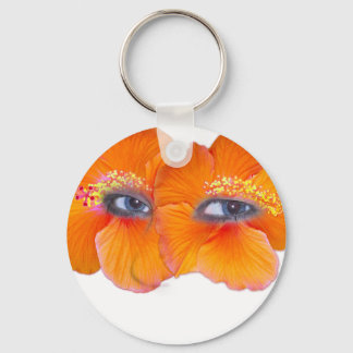 Hibiskus Eyes - Orange Schlüsselanhänger