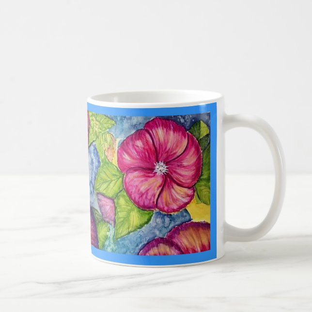 Hibiskus-Fantasie Kaffeetasse (Rechts)