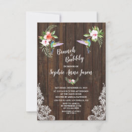 Hibiskus Floral Hummingbird Brunch und Bubbly Einladung