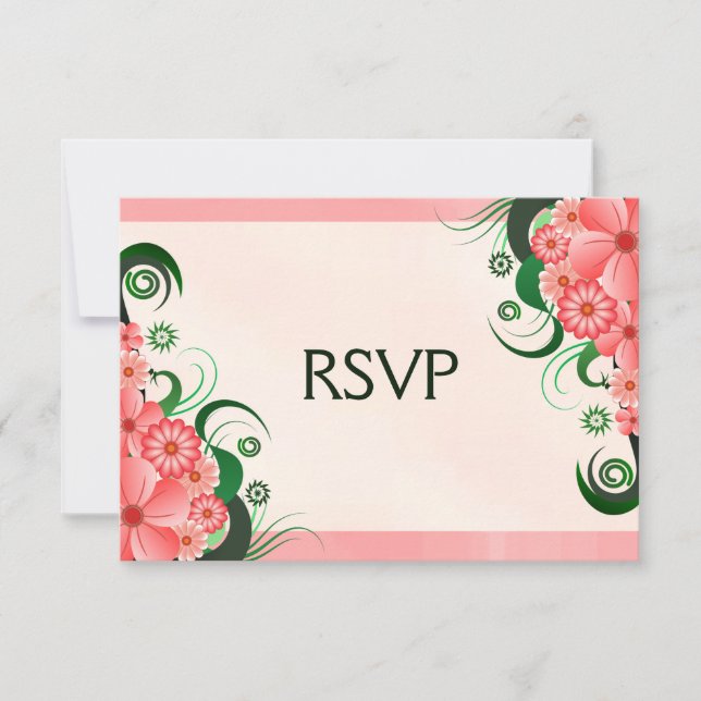 Hibiskus Floral Pink Elegante UAWG Response Card RSVP Karte (Vorderseite)