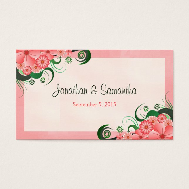 Hibiskus Floral Pink Gastgeschenk Hochzeit Gefalle (Vorderseite)