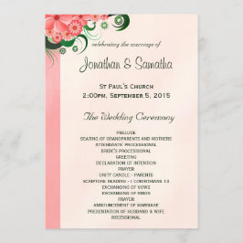 Hibiskus Floral Pink Hochzeitsprogramm Vorlagen