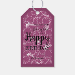 Hibiskus Floral Sketch Raspberry Geschenkanhänger