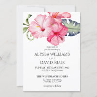 Hibiskus Floral Watercolor Romantische Hochzeit