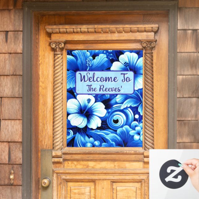 Hibiskus für tropische hawaiianische Blume Persona Fensteraufkleber (Haustür)