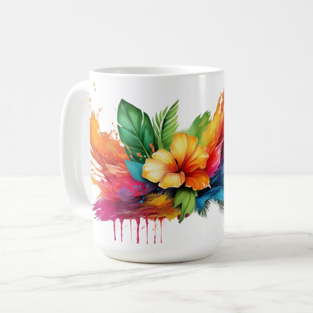 Hibiskus Fury Kaffeetasse (Vorderseite Links)