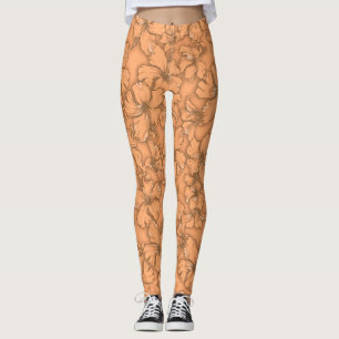 Hibiskus Garden Hawaiian Tropical Floral Leggings