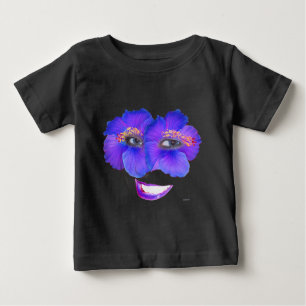 Hibiskus-Gesicht mit Lächeln - Blau Baby T-shirt