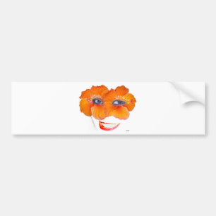 Hibiskus-Gesicht mit Lächeln - Orange Autoaufkleber