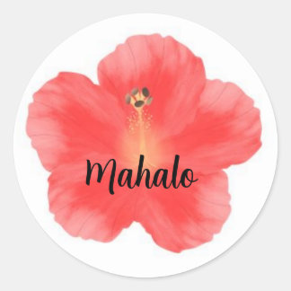 Hibiskus hawaii mahalo vielen Dank Runder Aufkleber