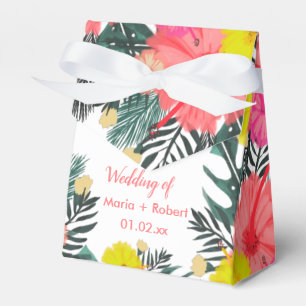 Hibiskus Hawaii Tropisch Handgezeichnet Helle Hoch Geschenkschachtel