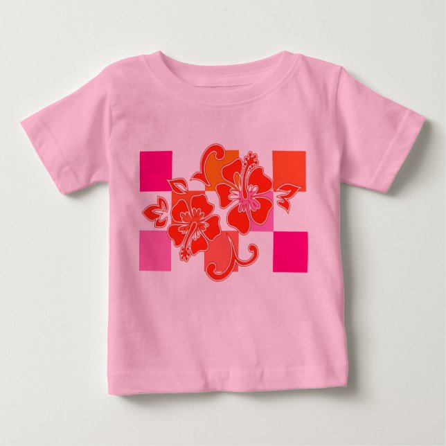 Hibiskus Hawaiian Floral Baby T-shirt (Vorderseite)