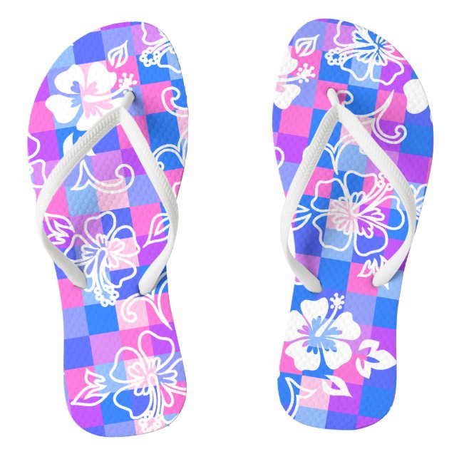 Hibiskus Hawaiian Floral Flip Flops (Fußbett)