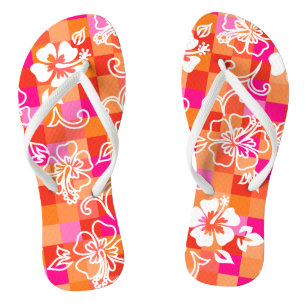 Hibiskus Hawaiian Floral Flip Flops