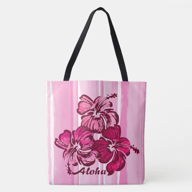 Hibiskus Hawaiian Reversible Beach Bag (Vorderseite)