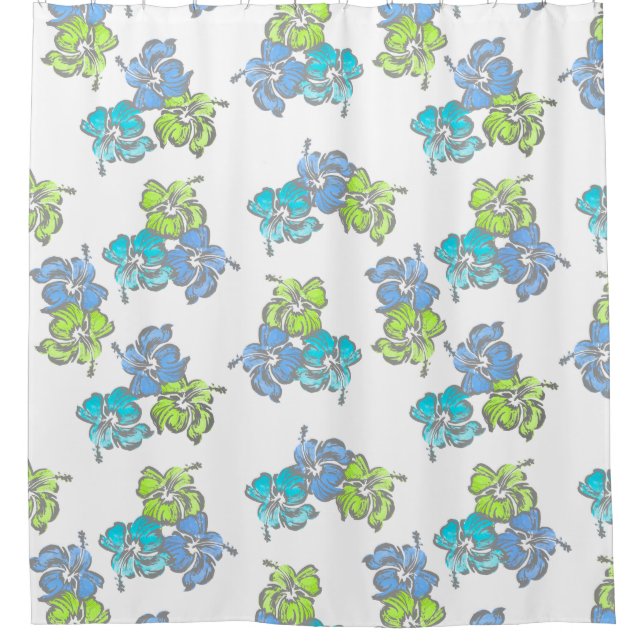 Hibiskus Hawaiian Tropical Duschvorhang (Vorderseite)