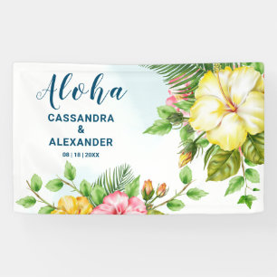Hibiskus Hawaiian Tropical Floral Wedding Hintergr Banner