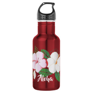 Hibiskus Hawaiianische Tropische Blüten Edelstahlflasche