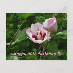 Hibiskus Hibiskus 50. Geburtstag Jubiläum Postkarte