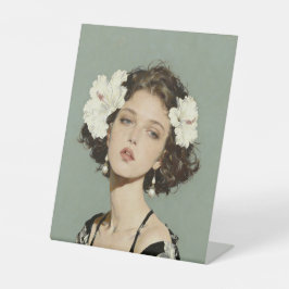 Hibiskus in ihren Haaren Sockelschild