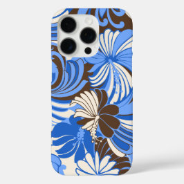 Hibiskus Jungle Hawaiian Blue und Brown iPhone 16 Pro Hülle