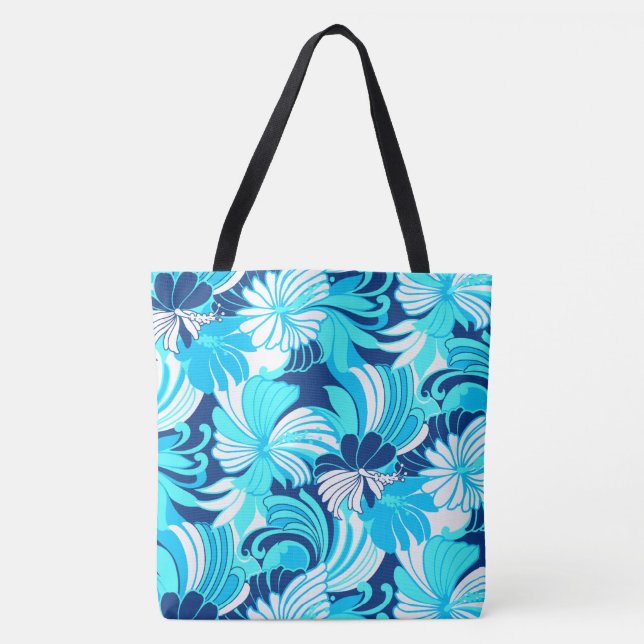 Hibiskus Jungle Hawaiian Tropical Floral Beach Bag (Vorderseite)