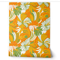 Hibiskus Jungle Hawaiian Tropical Floral - Orange