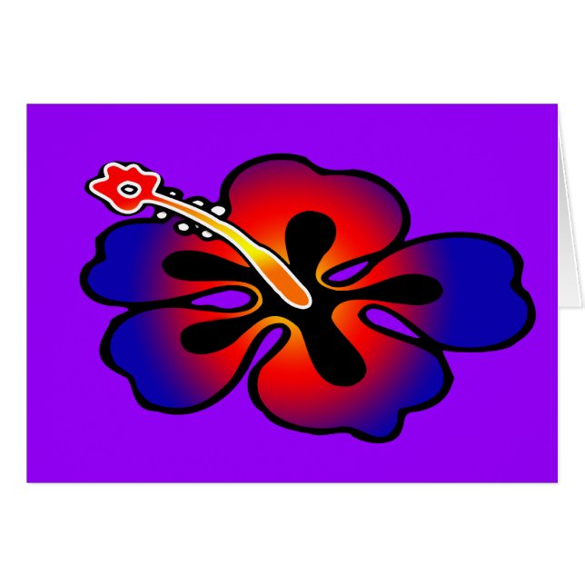 Hibiskus-Karte (Vorderseite (Horizontal))